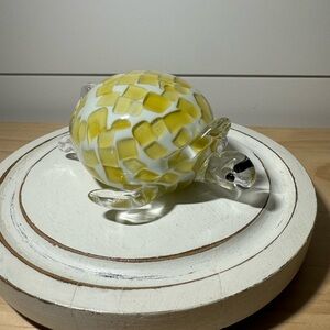 Art Glass Lenox Turtle Paperweight Original Sticker